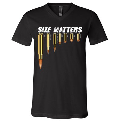 Size Matters Types Of Bulllets V-Neck T-Shirt