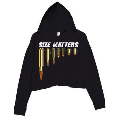 Size Matters Types Of Bulllets Crop Fleece Hoodie