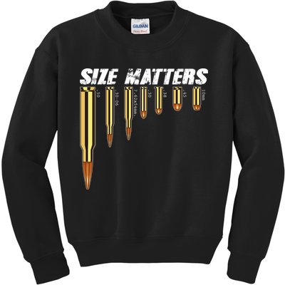 Size Matters Types Of Bulllets Kids Sweatshirt