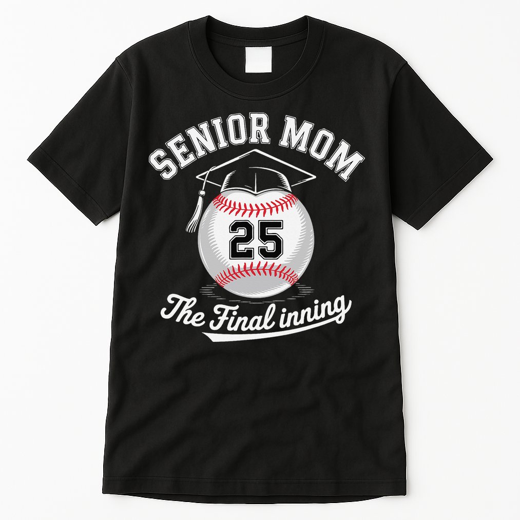 Senior Mom The Final Inning Baseball Mom Women Tall T-Shirt