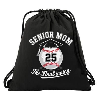 Senior Mom The Final Inning Baseball Mom Women Drawstring Bag