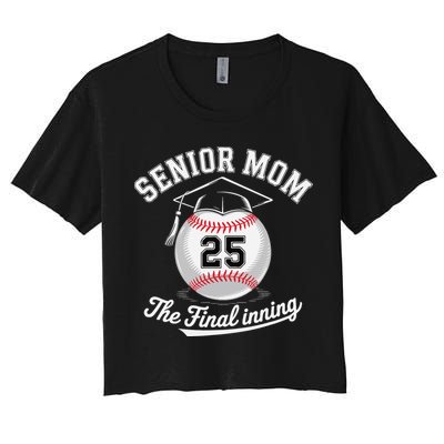 Senior Mom The Final Inning Baseball Mom Women Women's Crop Top Tee