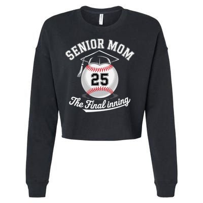 Senior Mom The Final Inning Baseball Mom Women Cropped Pullover Crew