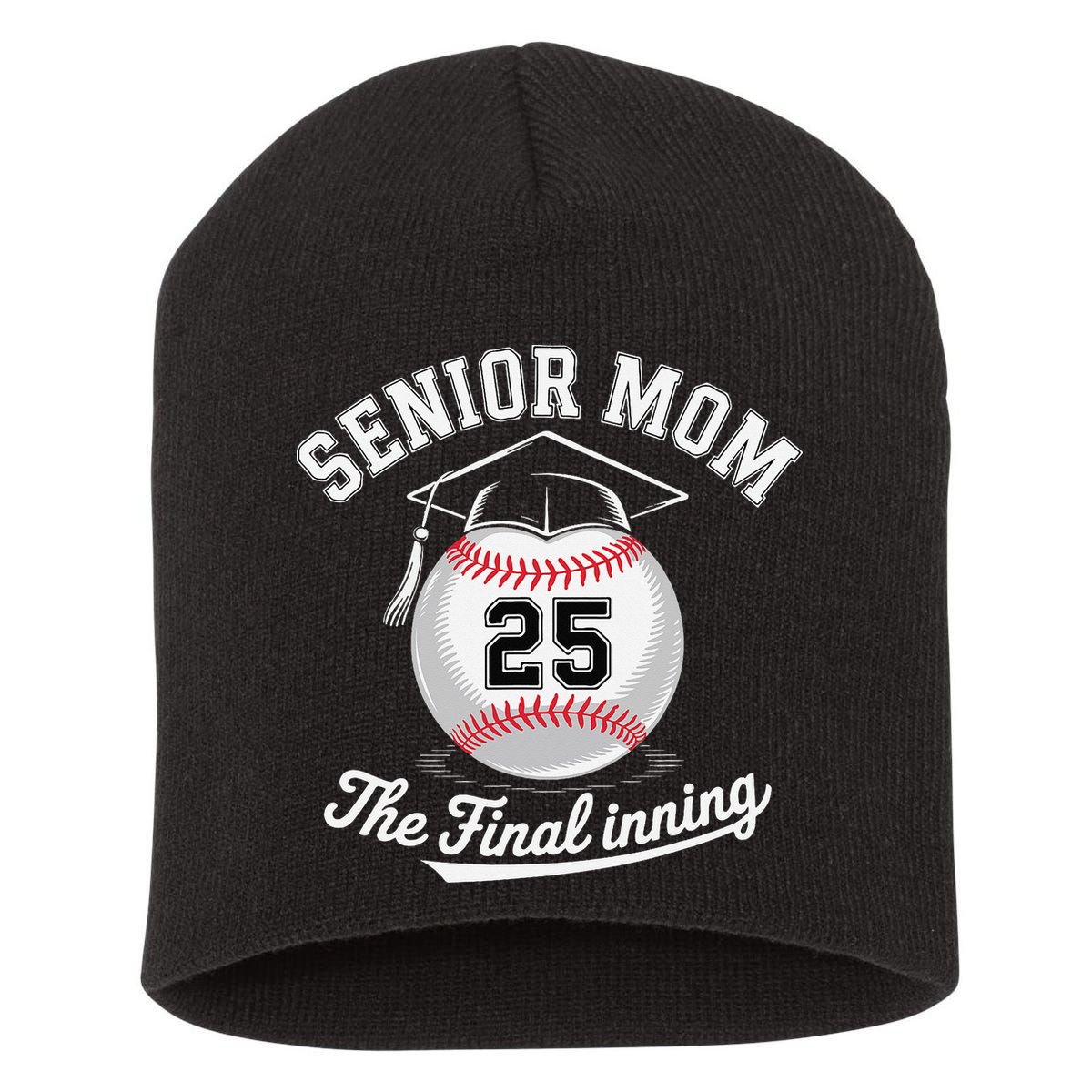 Senior Mom The Final Inning Baseball Mom Women Short Acrylic Beanie
