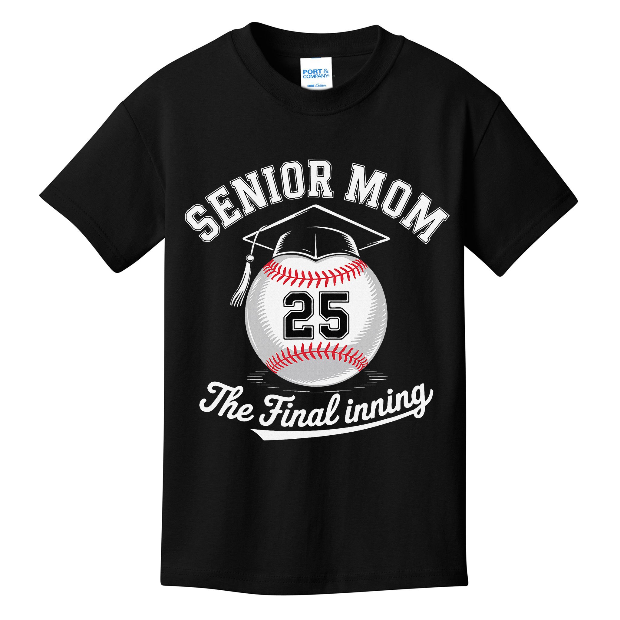 Senior Mom The Final Inning Baseball Mom Women Kids T-Shirt