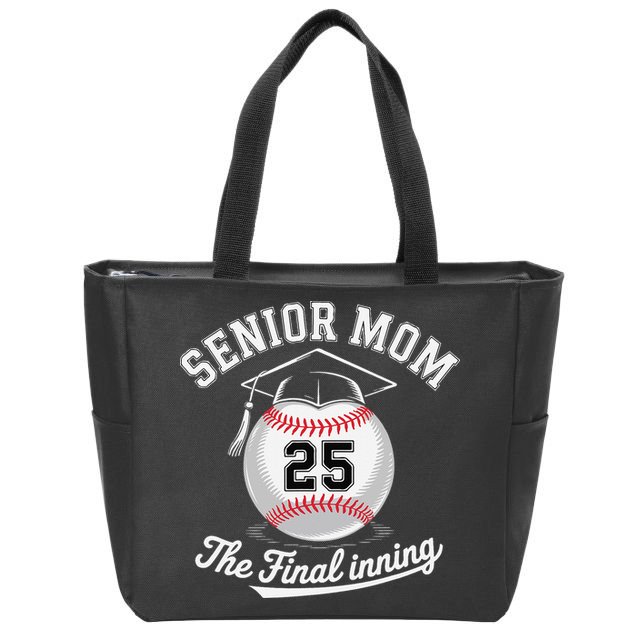 Senior Mom The Final Inning Baseball Mom Women Zip Tote Bag