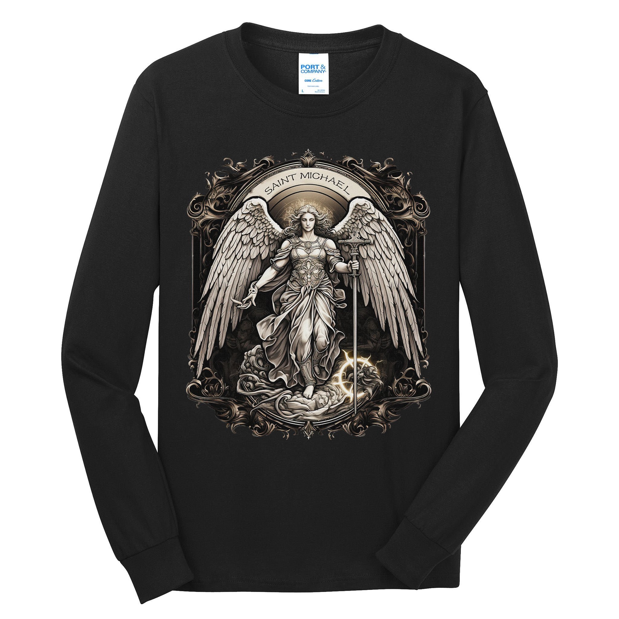 St Michael The Archangel Catholic Saint Religious Tall Long Sleeve T-Shirt