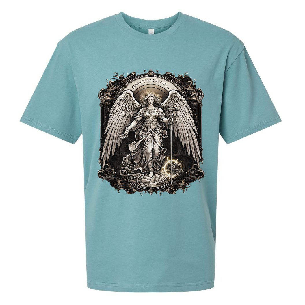 St Michael The Archangel Catholic Saint Religious Sueded Cloud Jersey T-Shirt