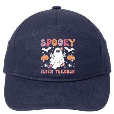 Spooky Math Teacher Halloween Mathematics Teacher Gift 7-Panel Snapback Hat