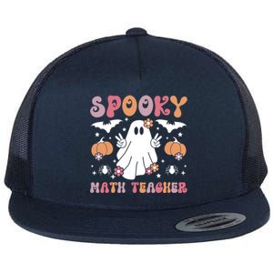 Spooky Math Teacher Halloween Mathematics Teacher Gift Flat Bill Trucker Hat