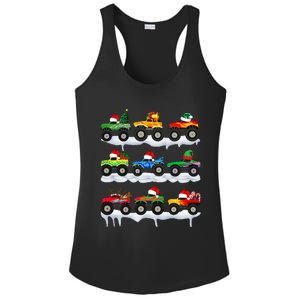 Santa Monster Truck Christmas Squad Group Ladies PosiCharge Competitor Racerback Tank