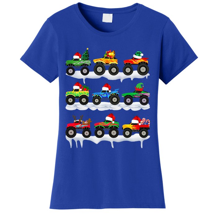 Santa Monster Truck Christmas Squad Group Women's T-Shirt