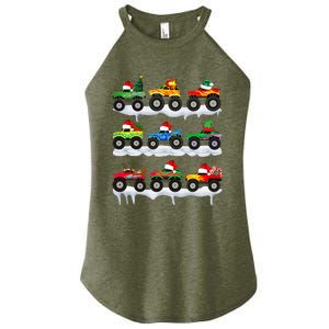 Santa Monster Truck Christmas Squad Group Women's Perfect Tri Rocker Tank