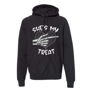 Shes My Treat Funny Halloween Matching Couple Boyfriend Premium Hoodie