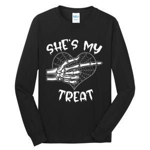 Shes My Treat Funny Halloween Matching Couple Boyfriend Tall Long Sleeve T-Shirt