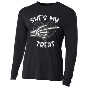 Shes My Treat Funny Halloween Matching Couple Boyfriend Cooling Performance Long Sleeve Crew