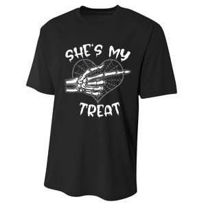 Shes My Treat Funny Halloween Matching Couple Boyfriend Performance Sprint T-Shirt