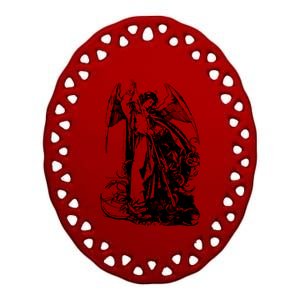 St Michael The Archangel Angel Ceramic Oval Ornament