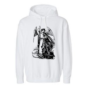 St Michael The Archangel Angel Garment-Dyed Fleece Hoodie