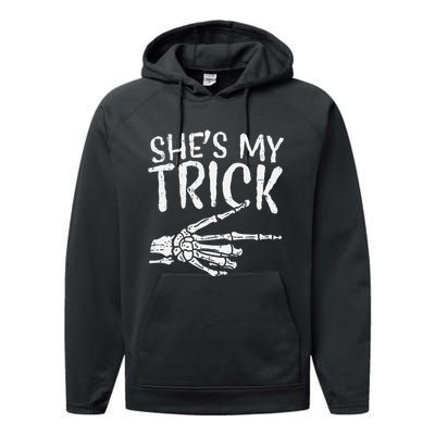 Shes My Trick Matching Couple Halloween Costume Boyfriend Performance Fleece Hoodie