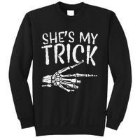 Shes My Trick Matching Couple Halloween Costume Boyfriend Sweatshirt