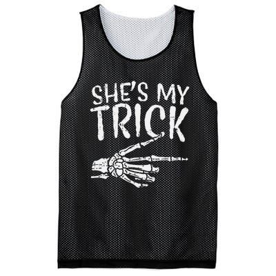 Shes My Trick Matching Couple Halloween Costume Boyfriend Mesh Reversible Basketball Jersey Tank