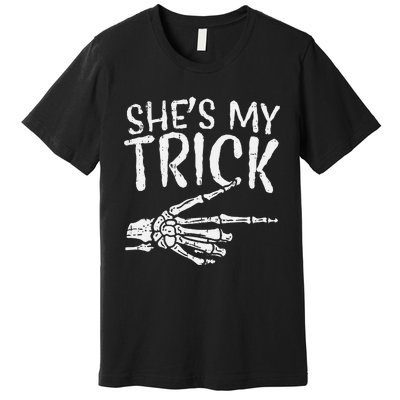 Shes My Trick Matching Couple Halloween Costume Boyfriend Premium T-Shirt