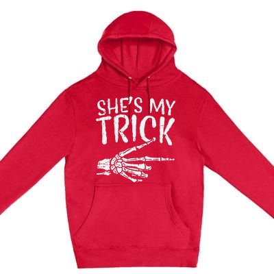 Shes My Trick Matching Couple Halloween Costume Boyfriend Premium Pullover Hoodie