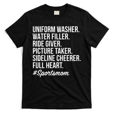 Sports Mom Uniform Washer Water Filler Baseball Mom T-Shirt