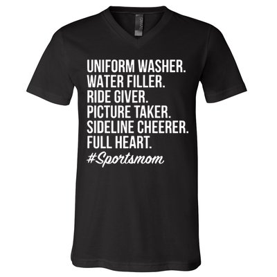 Sports Mom Uniform Washer Water Filler Baseball Mom V-Neck T-Shirt
