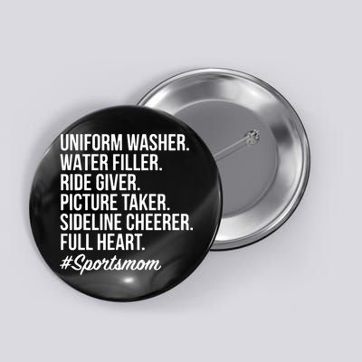 Sports Mom Uniform Washer Water Filler Baseball Mom Button