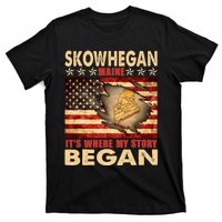 Skowhegan Maine Usa Flag 4th Of July T-Shirt