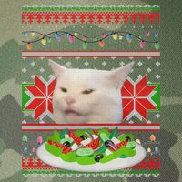 Smug Table Cat Meme Ugly Christmas Legacy Tie Dye Trucker Hat
