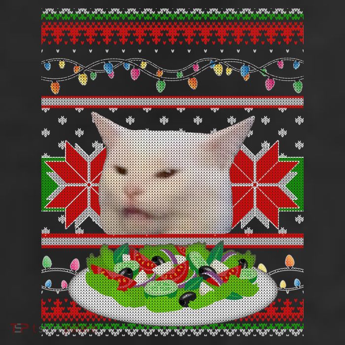 Smug Table Cat Meme Ugly Christmas Cool Comfort Performance Bucket Hat