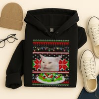 Smug Table Cat Meme Ugly Christmas Hoodie