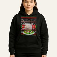 Smug Table Cat Meme Ugly Christmas Hoodie