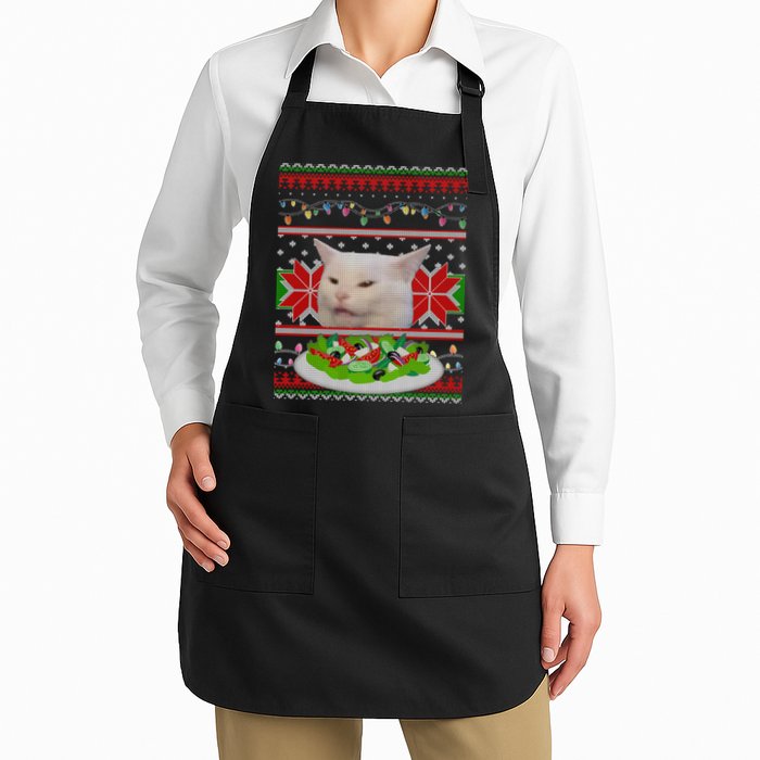 Smug Table Cat Meme Ugly Christmas Apron
