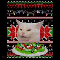 Smug Table Cat Meme Ugly Christmas Sweatshirt