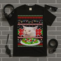 Smug Table Cat Meme Ugly Christmas T-Shirt