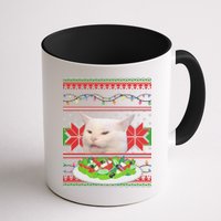 Smug Table Cat Meme Ugly Christmas Mug