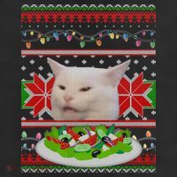 Smug Table Cat Meme Ugly Christmas Beanie