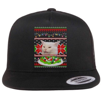 Smug Table Cat Meme Ugly Christmas Flatbill Hat