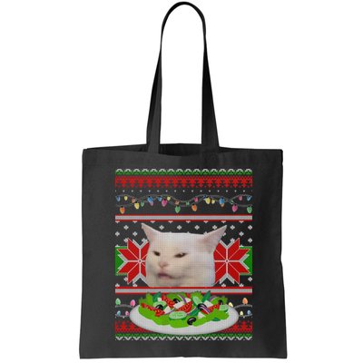 Smug Table Cat Meme Ugly Christmas Bag