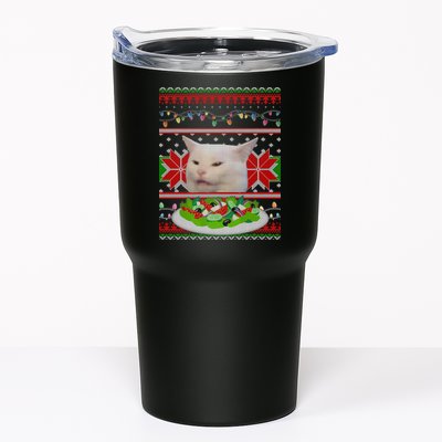 Smug Table Cat Meme Ugly Christmas Tumbler