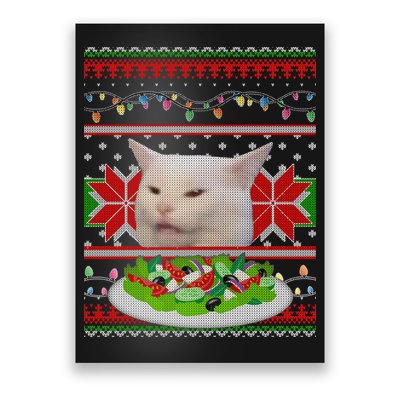 Smug Table Cat Meme Ugly Christmas Poster