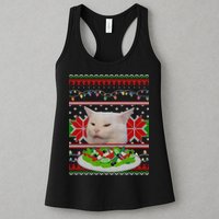 Smug Table Cat Meme Ugly Christmas Womens Tank Top