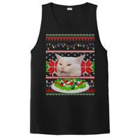 Smug Table Cat Meme Ugly Christmas PosiCharge Competitor Tank