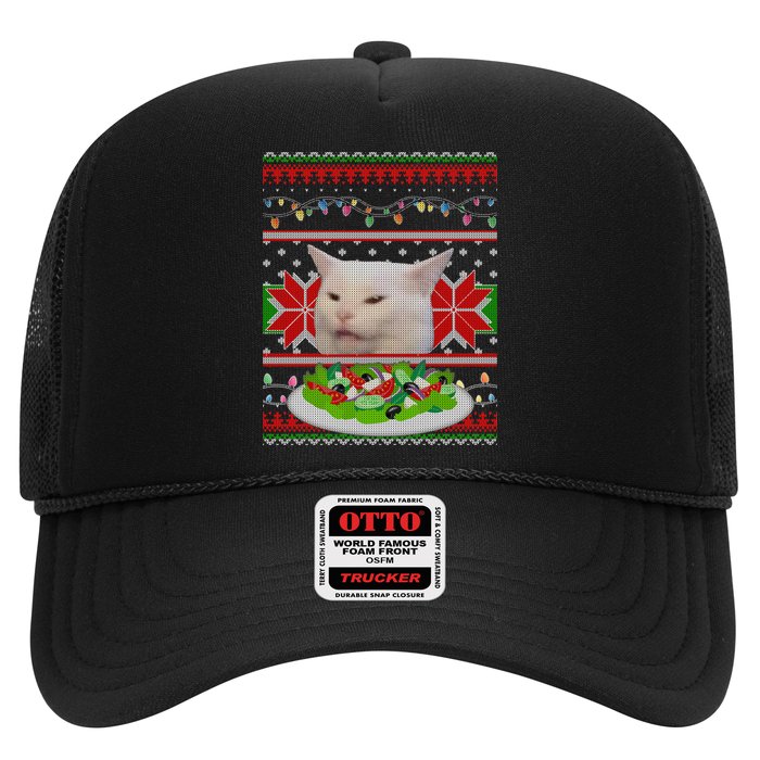 Smug Table Cat Meme Ugly Christmas Hat