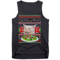 Smug Table Cat Meme Ugly Christmas Tank Top