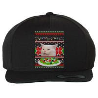 Smug Table Cat Meme Ugly Christmas Wool Snapback Cap